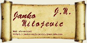 Janko Milojević vizit kartica